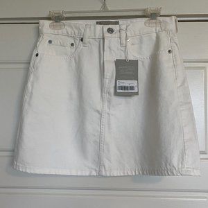 Everlane white denim skirt